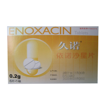 Tratamento de bactérias sensíveis em comprimidos de enoxacina